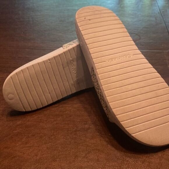 Calvin Klein Womens Logo Slide Sandals Size 7 White - Picture 5 of 6